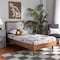 Baxton Studio Saul Mid-Century Light Grey Fabric Upholstered and Walnut Brown Finished Wood Platform Bed-Twin 191-11522-11158-ZORO - alternate 1